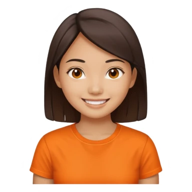 asian girl with orange shirt sticker