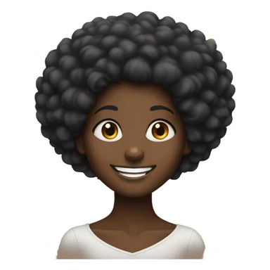 happy black girl with an afro sticker