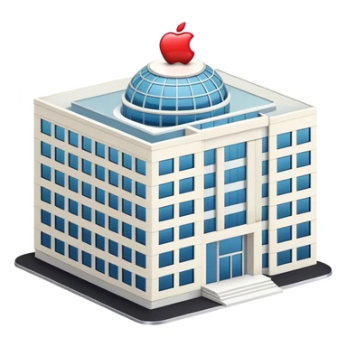 apple brand company building. looks realistic sticker
