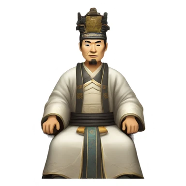 Han dynasty emperor on a throne sticker