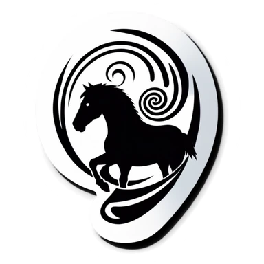 Horse with a spiral sticker
