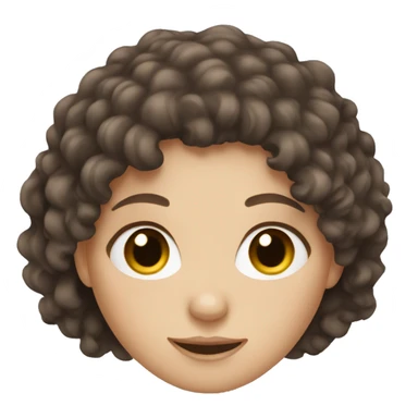 white girl with dark brown curly hair sticker