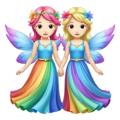 Two Fairy Sisters with Rainbow Wings sticker