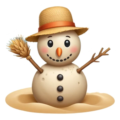 please make a snowman on the beach sticker