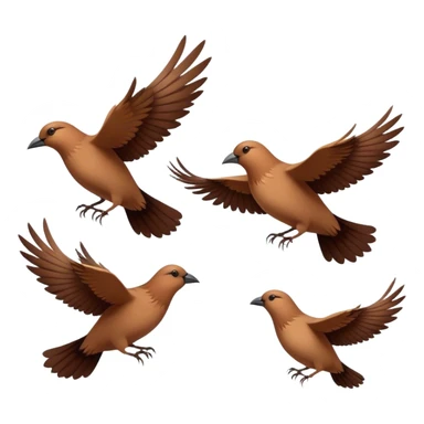 Three birds flying together in the sky, wings outstretched, moving in harmony, creating a peaceful and dynamic scene. sticker