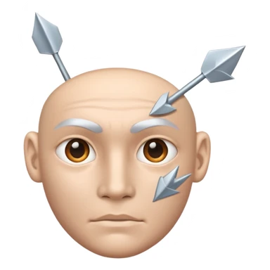 Create an emoji that shows a human head with two diverging arrows representing a choice. sticker
