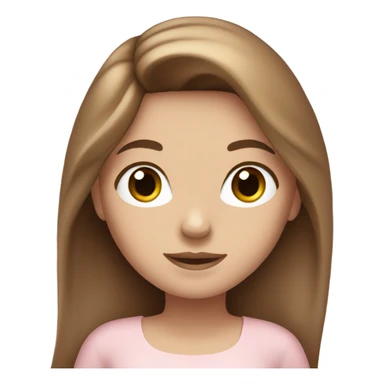 White girl with long brown hair with soft pink dress sticker