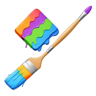 brush making a colorful line sticker