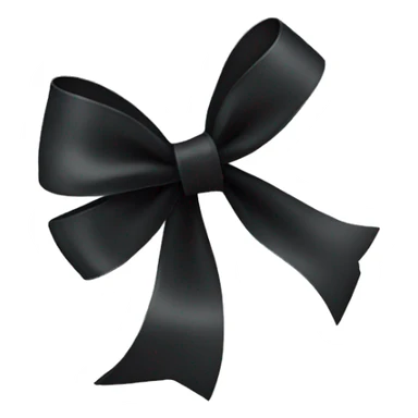 Thin ribbon black color bow sticker