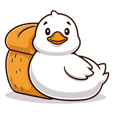 gluten bread loaf in duck shape sticker