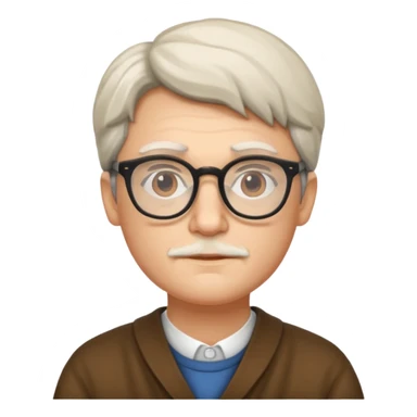 philosopher, wearing glasses sticker