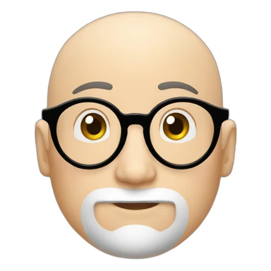 Bald, round glasses ,Japanese sticker