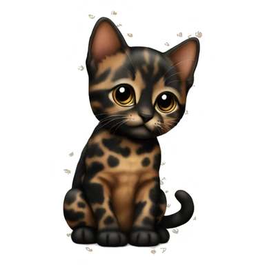 mostly black, tortoise shell pattern kitten sticker