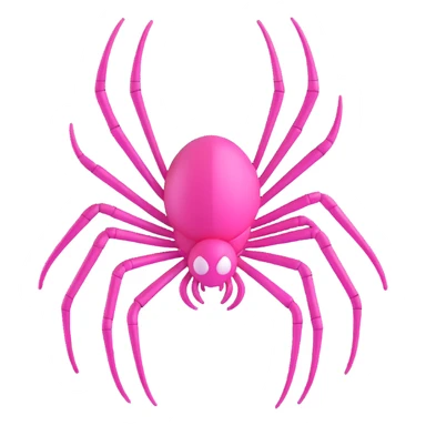 3D gothic spider with pink highlights, elegant and mysterious sticker