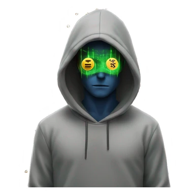 A man with laser eyes and with a bitcoin logo on hoodie sticker