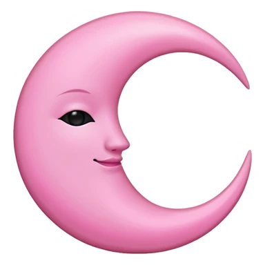 Pink crescent moon with no face sticker
