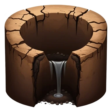 A deep hole in the ground, symbolizing a gap or depression sticker