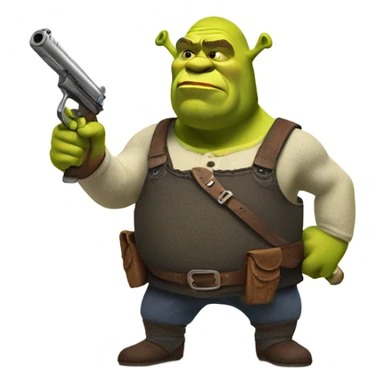 Shrek with a gun sticker