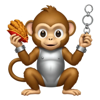 monkey eating fried chicken in handcuffs sticker