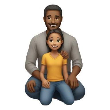 man and daughter sticker