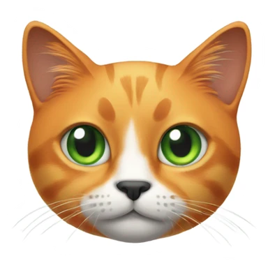 orange cat with little black and white color with green eyes sticker
