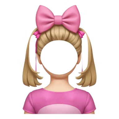 A pink bow in dark blond hair from the back sticker