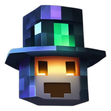 Pixel Minecraft Fedora Halloween Head Diamond Obsidian Emerald Flame Shiny Glow Reward Legendary Unique Epic Mystery sticker