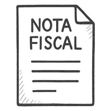 white paper tax document with the text NOTA FISCAL, clean and official look, suitable for an icon sticker