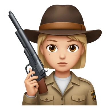 Person with gun sticker