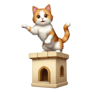 Cat jumps from tower sticker