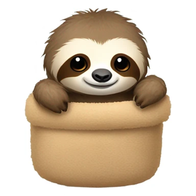 Baby sloth hugging a teddy bear sticker