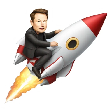Elon musk riding a rocket sticker