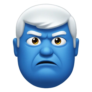 super fat angry blue man head sticker