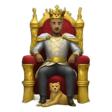 king sitting on money sticker