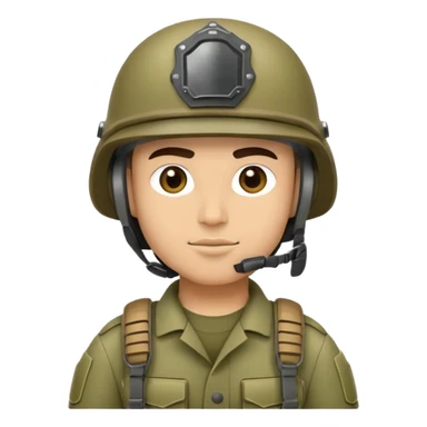 soldier with military gear and helmet sticker