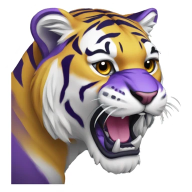 Purple and gold lsu tiger sticker