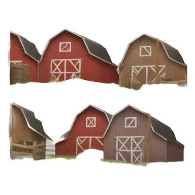 farm barn icon sticker