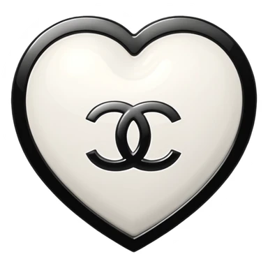 Chanel sport logo white heart 3d sticker