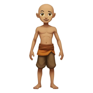 Aang no shirt full body sticker