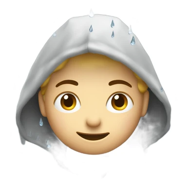 a person under havy rain drops sticker