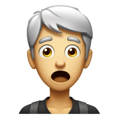 Confused shocked and scared face sticker