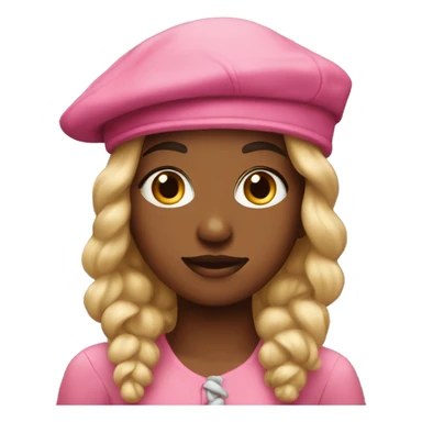 girl artist in a pink beret sticker