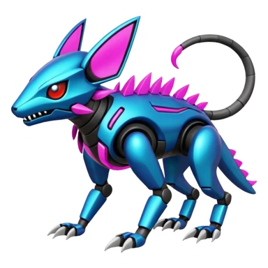  exotic modern cyber-Protogen-Fakémon-Pokémon-Vernid-creature sticker