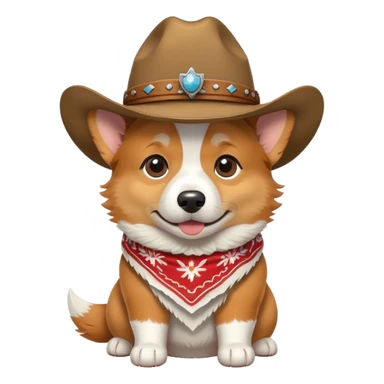 Cowboy corgi sticker