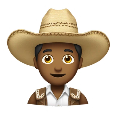 Sombrero de vaquero con un Niño de tez blanca  sticker