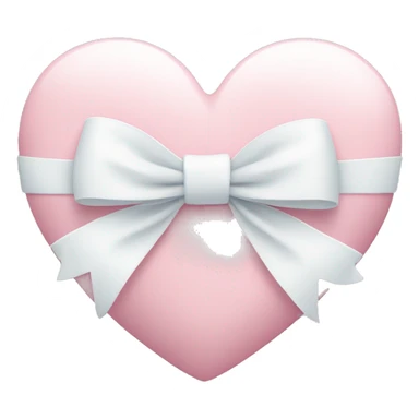 Pastel pink heart with white bow sticker