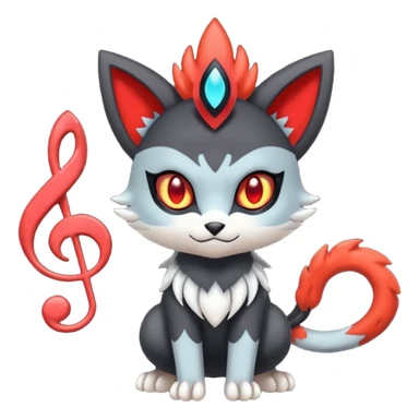 Colorful Meloetta-Litten-Darkrai-Pokémon-Fakémon-fusion-hybrid-creature sticker