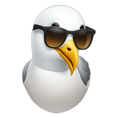 a seagull with sunglasses sticker