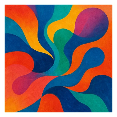 abstract colorful shape, vibrant and artistic, general style sticker