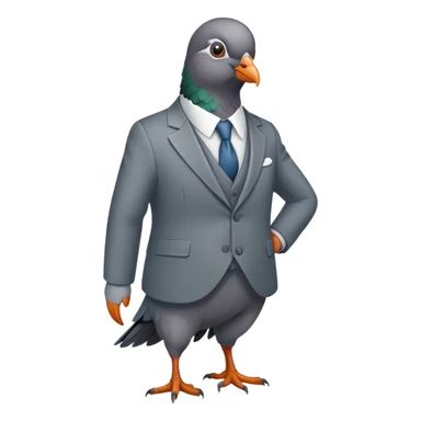 Pigeon wearing a suit sticker